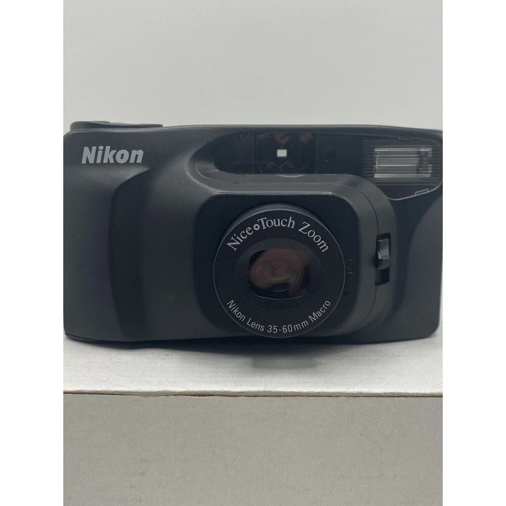Nikon Nice Touch Zoom 35mm Film Camera w/ 35-60 MM Macro lens WORKING TESTED!
